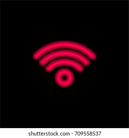 Wifi red glowing neon ui ux icon. Glowing sign logo vector