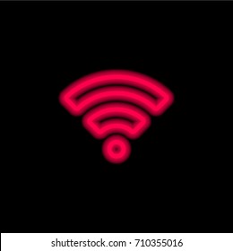 Wifi red glowing neon ui ux icon. Glowing sign logo vector