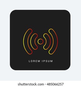 WiFi Red & Orange gradient attractive line thin icon / logo design