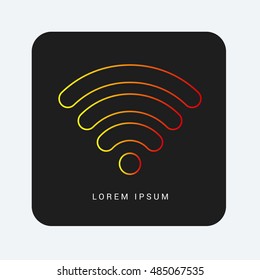 WiFi Red & Orange gradient attractive line thin icon / logo design