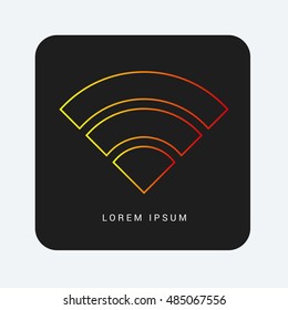 WiFi Red & Orange gradient attractive line thin icon / logo design