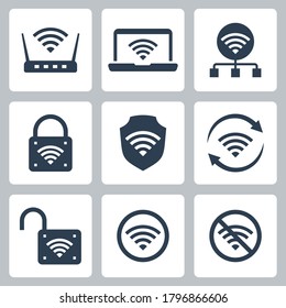 Wifi Related Vector Icon Set in Glyph Style 2