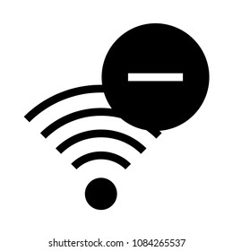 wifi remove vector glyphs icon