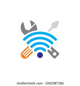 Wifi Repair Logo Icon Design