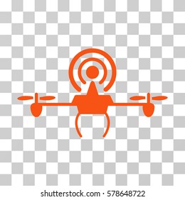 Wifi Repeater Drone icon. Vector illustration style is flat iconic symbol, orange color, transparent background. Designed for web and software interfaces.