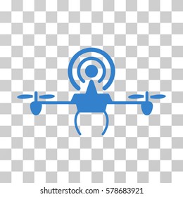 Wifi Repeater Drone icon. Vector illustration style is flat iconic symbol, cobalt color, transparent background. Designed for web and software interfaces.