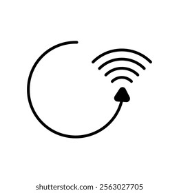 Wifi retry icon. Free wifi sign isolated icon. wi-fi network linear icon. signal sign and symbol. Public wifi area solid sign. Wifi icon wireless internet signal element flat symbol