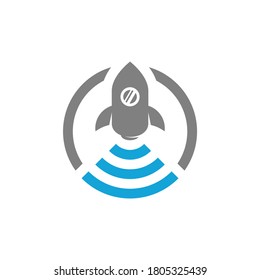 Wifi Rocket Logo Symbol, Vektorvorlage, Kreatives Design, Symbol