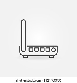 WiFi Router or ADSL modem vector concept icon or design element in thin line style