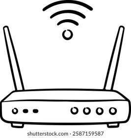 Wi-Fi Router with Antennas and Signal Indicator