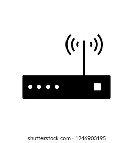 Wifi router - black vector icon