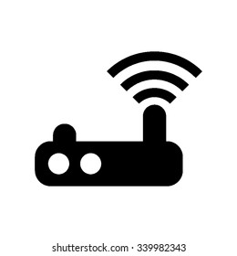 Wifi Router - Black Vector Icon