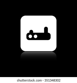 Wifi router - black vector icon on the white button