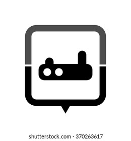 Wifi router - black vector icon; map pointer;  message bubble