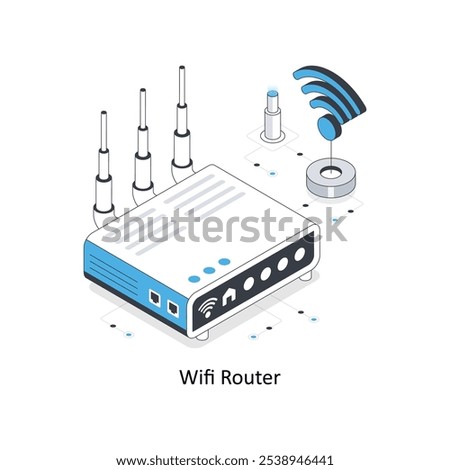 Wifi Router Cab Location  isometric stock illustration. EPS File stock illustration