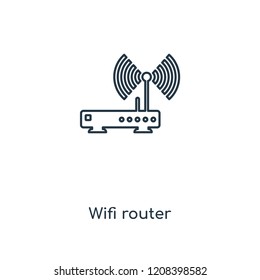 Wifi router concept line icon. Linear Wifi router concept outline symbol design. This simple element illustration can be used for web and mobile UI/UX.