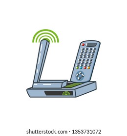 wifi router with control isolated icon