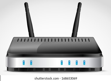 Wi-Fi Router detailed vector