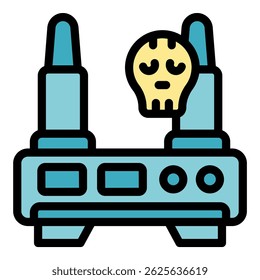 Wifi router is displaying a skull and crossbones icon, indicating a security threat or vulnerability