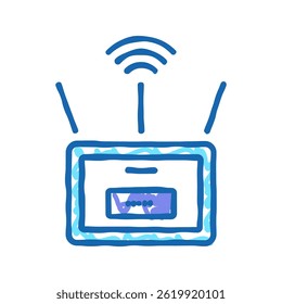 wifi router doodle icon sketch vector. wifi router sign. isolated symbol illustration