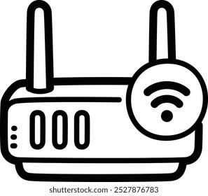 Wifi router doodle vector icon and illustration