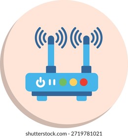 Ícone De Estilo De Círculo Plano Do Roteador Wifi