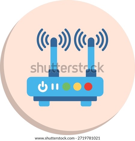Wifi Router Flat Circle Style Icon