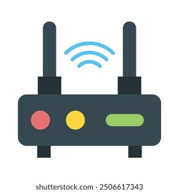 Wifi Router Flat Icon Design For Personal nad Commercial Use