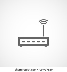 Wi-Fi Router Flat Icon On White Background