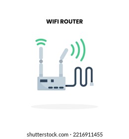 Wifi Router flat icon. Vector illustration on white background. Can used for digital product, presentation, UI and many more.