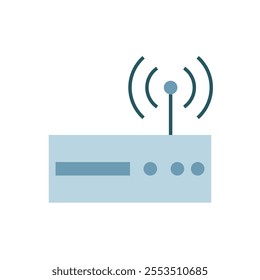 Wifi router flat icon vector design illustration, network, wireless internet, connection vector design illustration. 