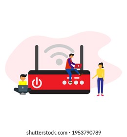 wifi router flat illustration vector graphic