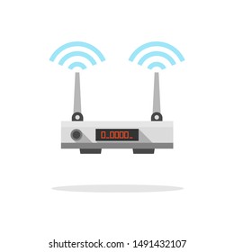 Wifi router in flat style icon vector