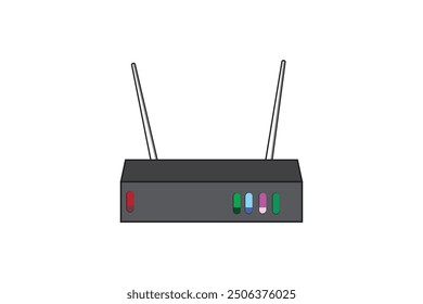 Wifi Router Flat Vector illustration mockup graphics for t-shirt designs, postcards, greeting cards design
