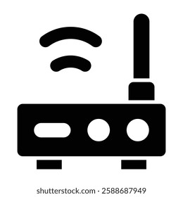 Wifi Router Glyph Icon Design For Personal And Commercial Use