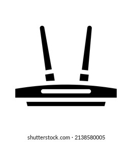 wi-fi router glyph icon vector. wi-fi router sign. isolated contour symbol black illustration