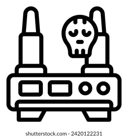 Wifi router hacked icon outline vector. Phishing scam. Security cyber