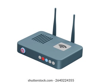 Wifi router icon 3d rendering illustration	
