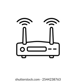 Wifi router icon black silhouette vector illustration
