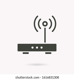 Wifi router icon. Black vector illustration isolated on white.