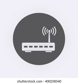 Wifi router icon in circle . Vector illustration