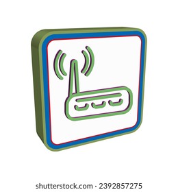 Icono de enrutador Wifi. Colección de símbolos vectoriales en estilo 3D de moda sobre fondo blanco.