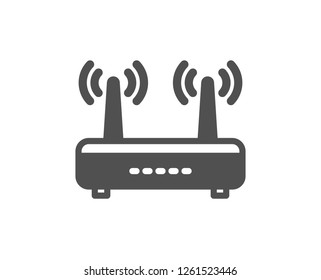 Wifi router icon. Computer component sign. Internet symbol. Quality design element. Classic style icon. Vector