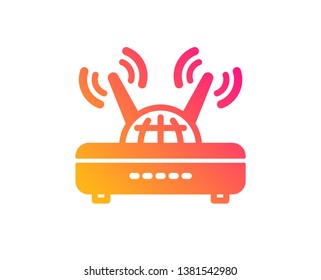 Wifi router icon. Computer component sign. Internet symbol. Classic flat style. Gradient wifi icon. Vector