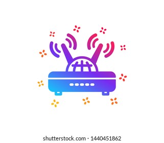 Wifi router icon. Computer component sign. Internet symbol. Dynamic shapes. Gradient design wifi icon. Classic style. Vector