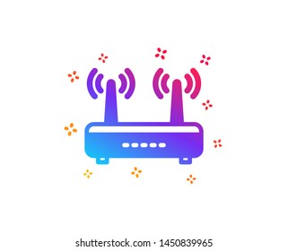 Wifi router icon. Computer component sign. Internet symbol. Dynamic shapes. Gradient design wifi icon. Classic style. Vector
