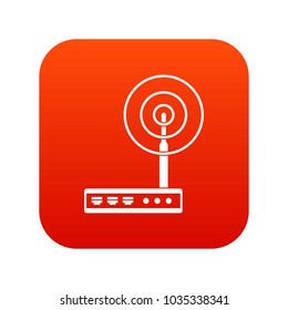 Wifi router icon digital red for any design isolated on white vector illustration