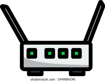 Wi-Fi Router Icon. Editable Bold Outline With Color Fill Design. Vector Illustration.