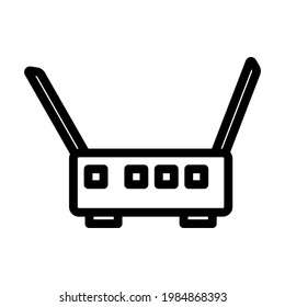 Wi-Fi Router Icon. Editable Bold Outline Design. Vector Illustration.