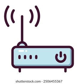 Wifi router icon. Electronic device icon in flat style